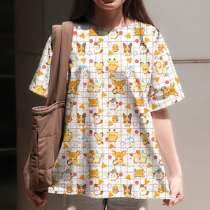 Pikachu Raichu and Friends T-Shirt, Cute Electric Type Graphic Tee, Kawaii Summer Shirt Gift for Fans