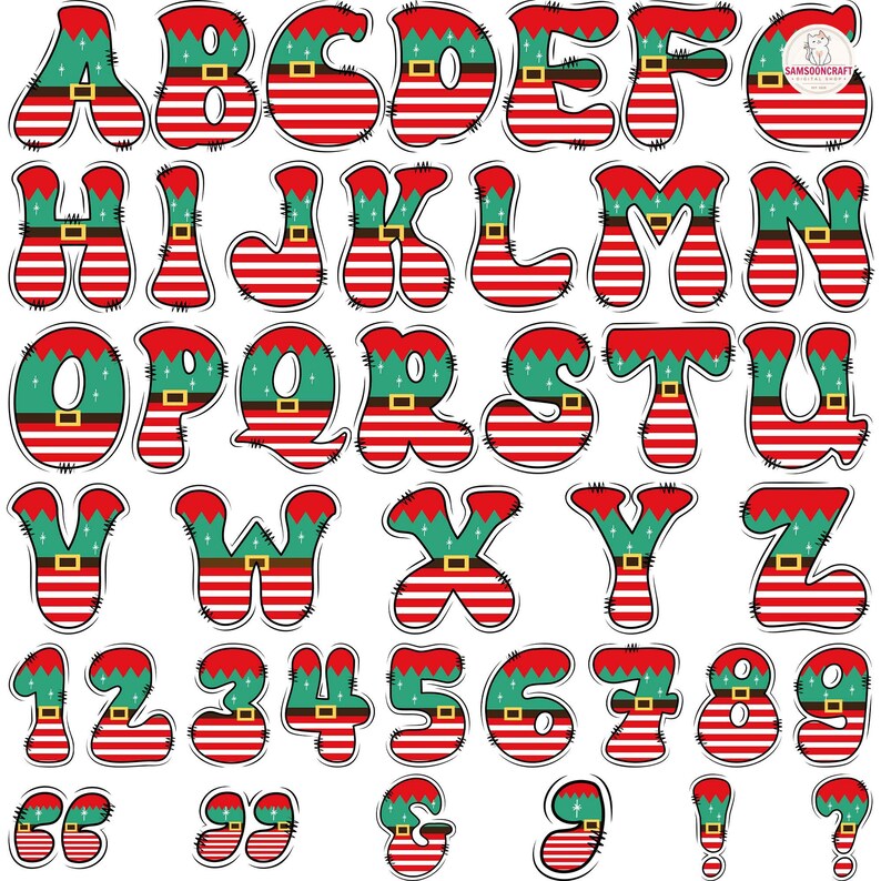 Alfabeto navideño (PNG), 4 letras navideñas (PNG), Papá Noel (PNG ...