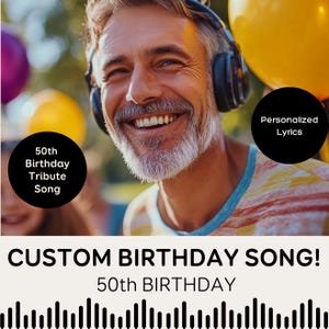 Personalisiertes Lied zum 50. Geburtstag - Geschenk für Mann, Vater oder Freund | Einzigartiges & Bedeutungsvolles Meilensteingeschenk mit benutzerdefinierten Texten