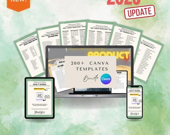 200+ Canva Templates | Digital Planner Templates for Entrepreneurs, Bloggers & Content Creators | Editable  Customizable Designs