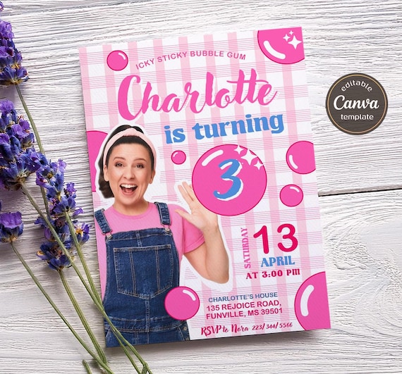 Printable Ms Rachel Birthday Invitation, editable first words invite, let's say party, first words invite template, 2nd second 3rd third