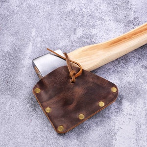 Funda protectora de cuero para cabeza de hacha, funda de cuero para hacha, funda protectora para hacha - W05-LAX05S