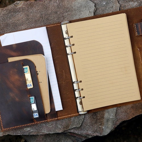 Personalized Size A5 Leather Refillable Planner Binder Etsy