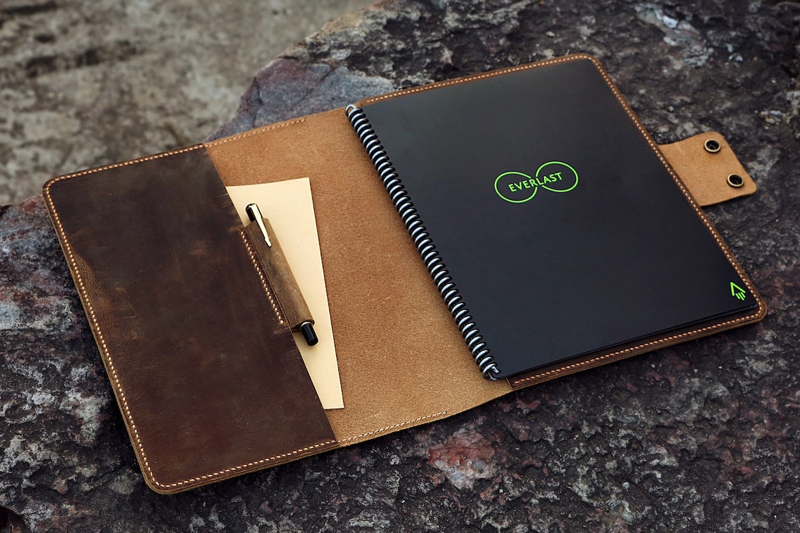 Personalized Leather Cover Folio Folder for Rocketbook Etsy UK