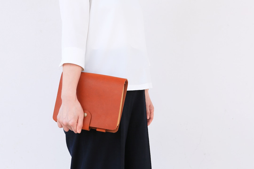 Large Ring Leather A5 6 Ring Binder , Black Brown Leather Large Big