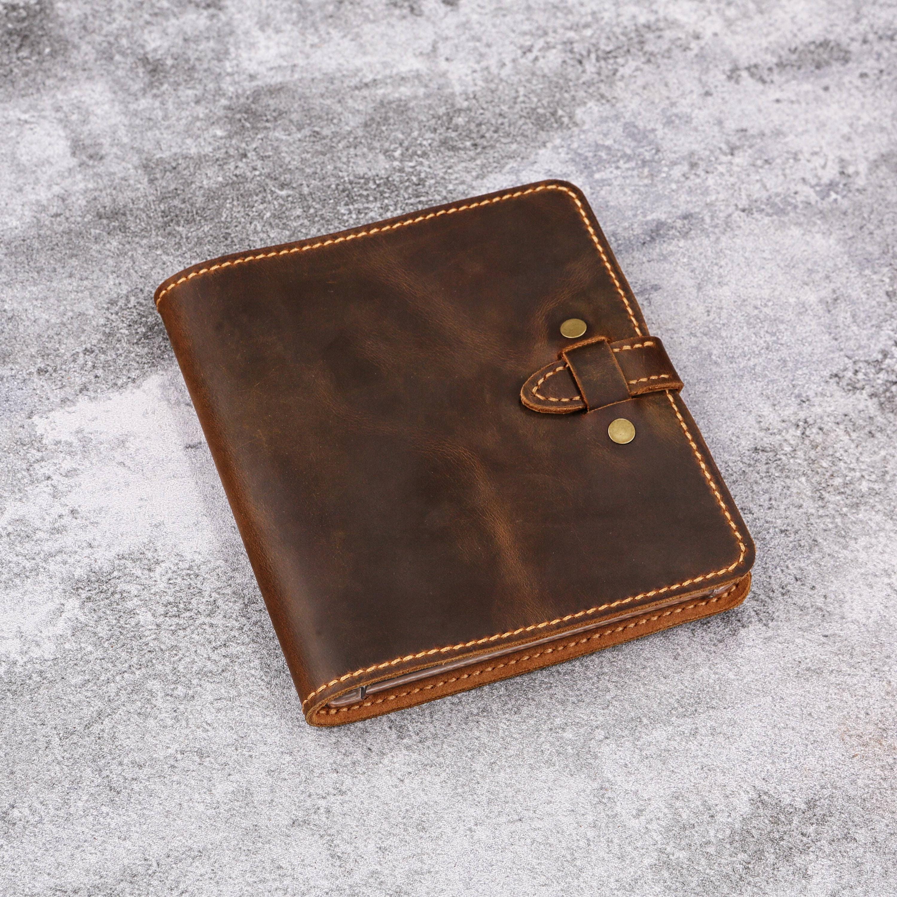 Handmade Leather Folio Cover Case for Kobo Libra Colour, Kobo Clara Colour Cover with Soft Suede Lining, Stand Function U09-L5KBS