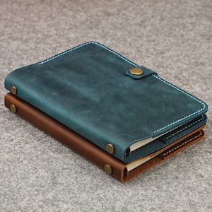 Classeur personnalisé rechargeable en cuir A5/A6, carnet de voyage rechargeable à 6 anneaux, carnet de croquis, gravure GRATUITE V06-LA56BS