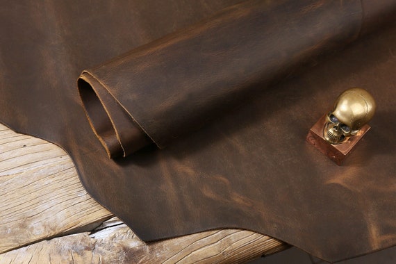 Distressed Brown- 2.0mm Indian Leather by the Yard