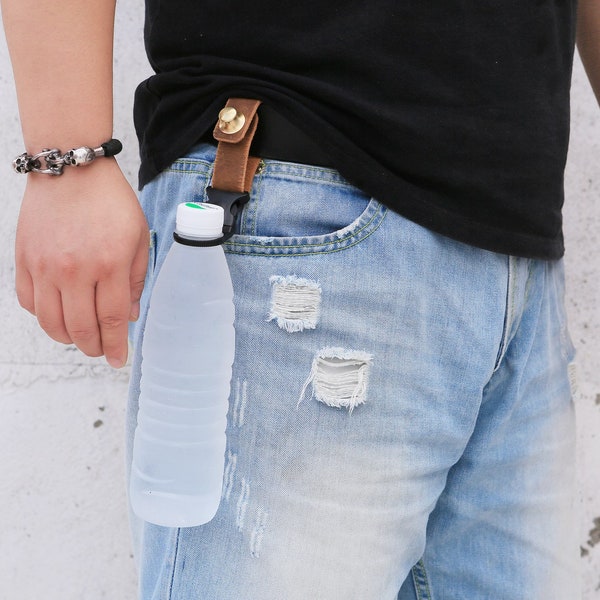 Vintage leather water bottle holder belt carrier for walking , bike water bottle holder hanger Z08-LWBH05S