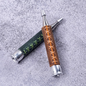 高品質のレザーシース付き火吹き器、キャンプ用火吹き器シース、火吹き器用レザースリーブ W04-LFBX