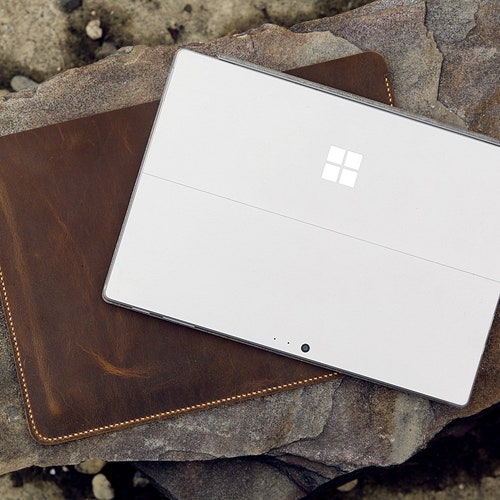 Vintage Leather Microsoft Surface Pro X Case With Keyboard Etsy