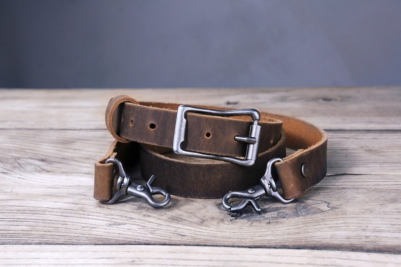 Thick Leather Crossbody Strap Replacement Brown Leather Etsy