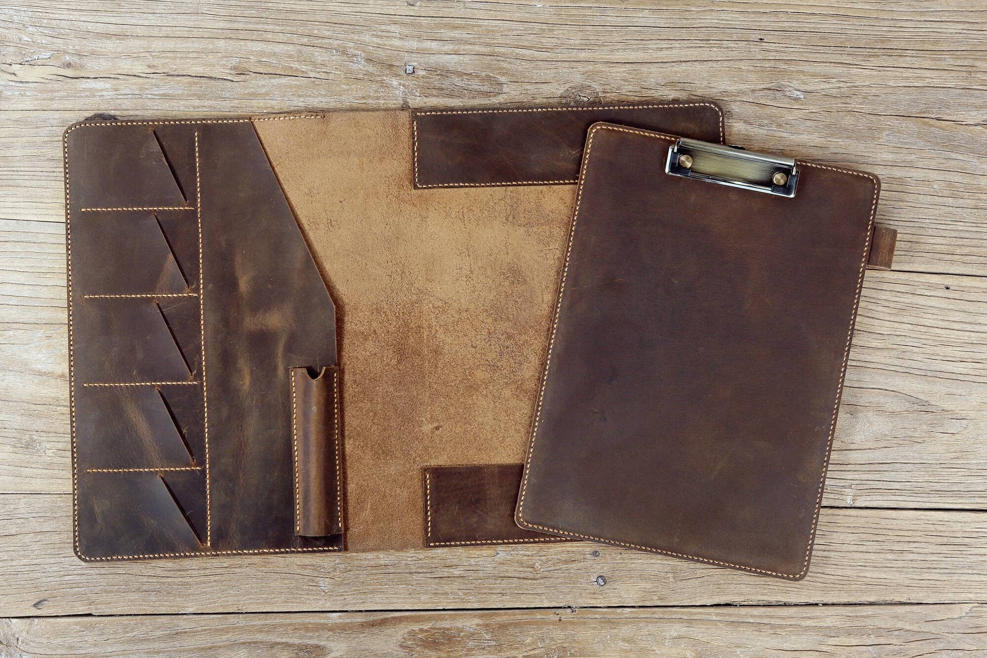 Personalized Rustic Leather Clip Board Clipboard Padfolio A4 Etsy Canada