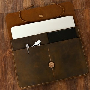 Handmade Leather MacBook Case Portfolio Bag for 11 12 13 15 Inch ...
