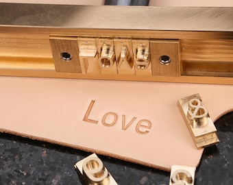 Brass Letter Stamps for Leather Craft, Interchangeable T‑Slot Alphabet Symbols brass stamp – Leather Hand Stamping Hot Press Tools T03-BLLS