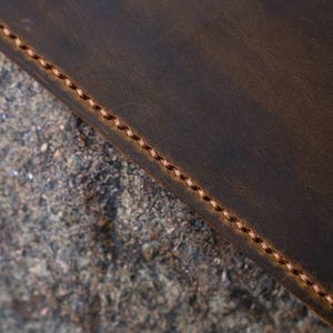 Handmade distressed leather MacBook pro laptop portfolio / retro leather business travel organizer case - MB05PDB image 5