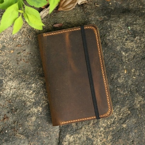 Leather notebook cover for moleskine classic notebook pocket size / Minimalist leather cover case for moleskine Cahier Volant Journal MA605S
