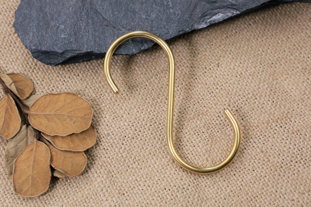 Heavy Duty Solid Brass S Hook for Hanging Plants Brass Pot Etsy