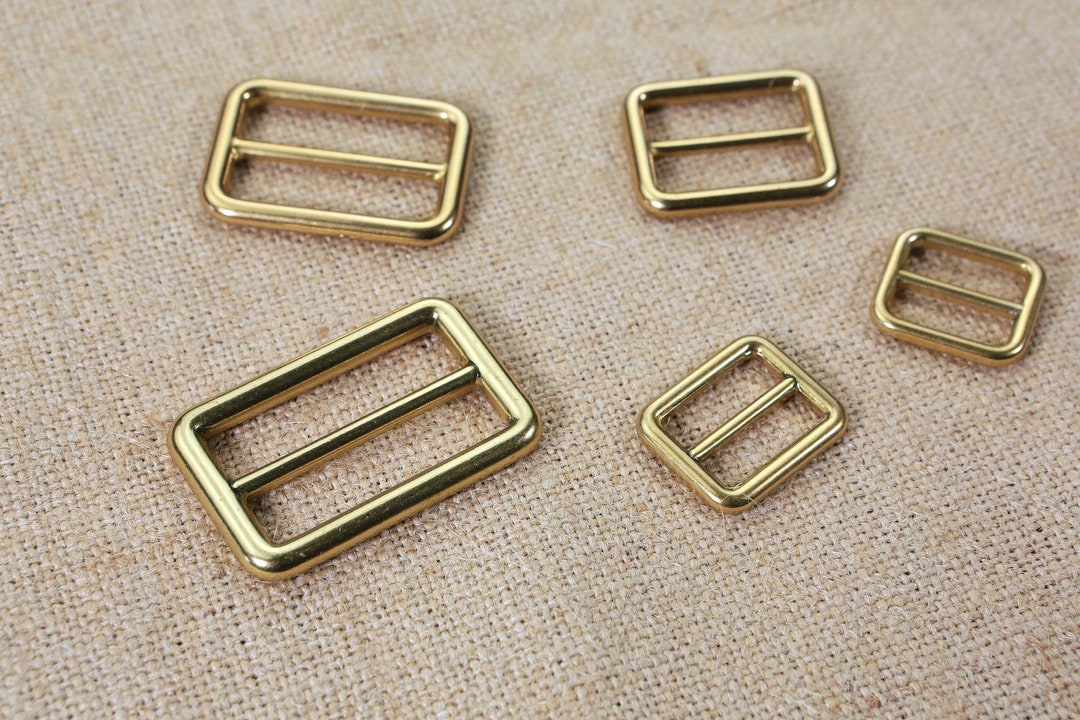 Heavy Duty Solid Brass Slide Belt Buckle , Adjustable Strap Buckle Slider , Quick Release Belt