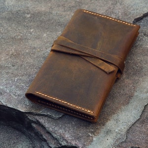 Personalized Leather field notes cover wallet  / distressed leather field note case  leather pocket size journal cover FA605MPS