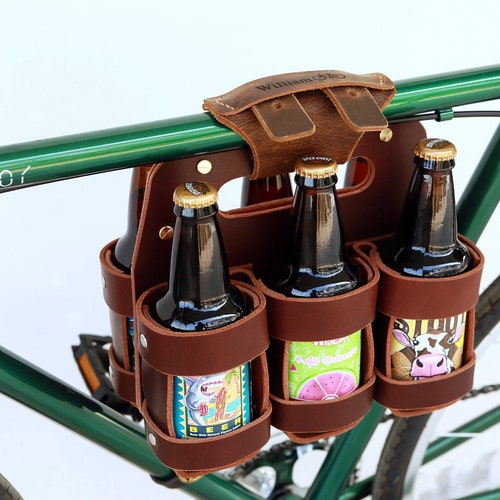 6 Pack Beer Holder for Bike Leather Bike Beer Holder Etsy
