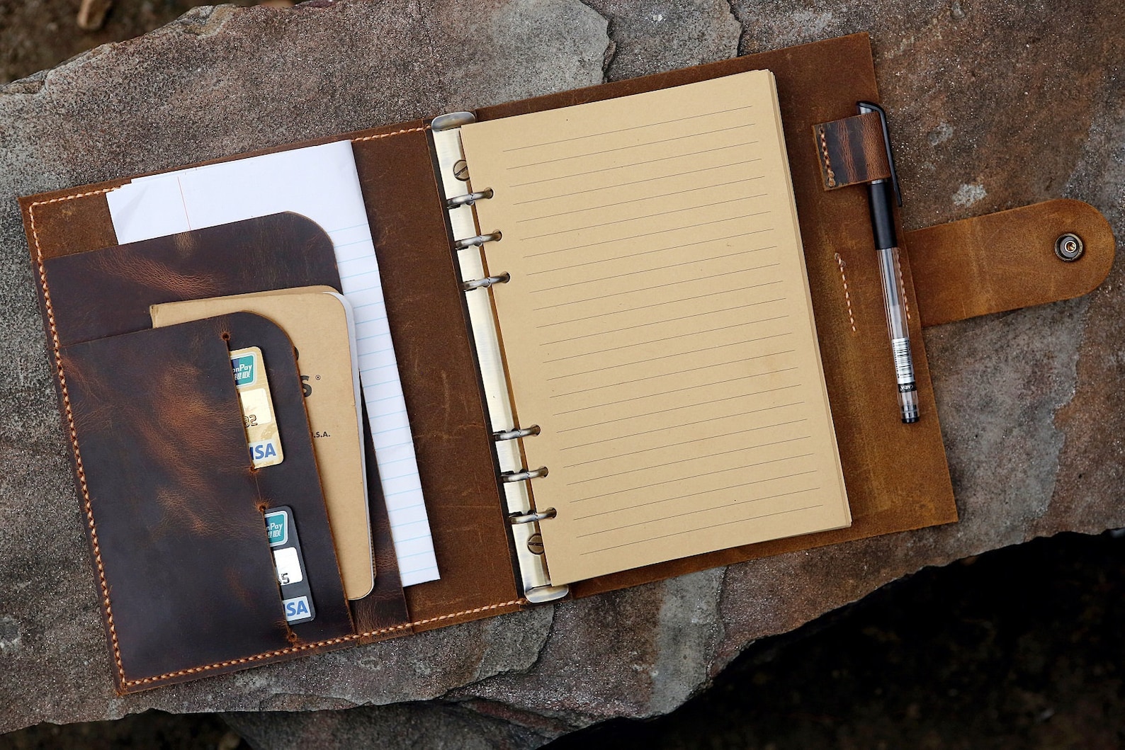 Personalized A5 Leather Binder Notebook / A5 Leather Organizer Etsy