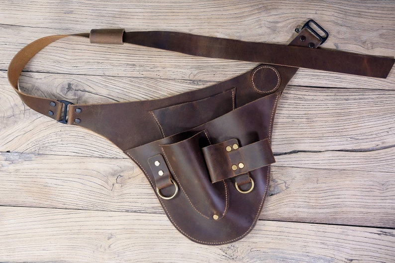 Personalized Leather Garden Tool Belt Distressed Leather Etsy