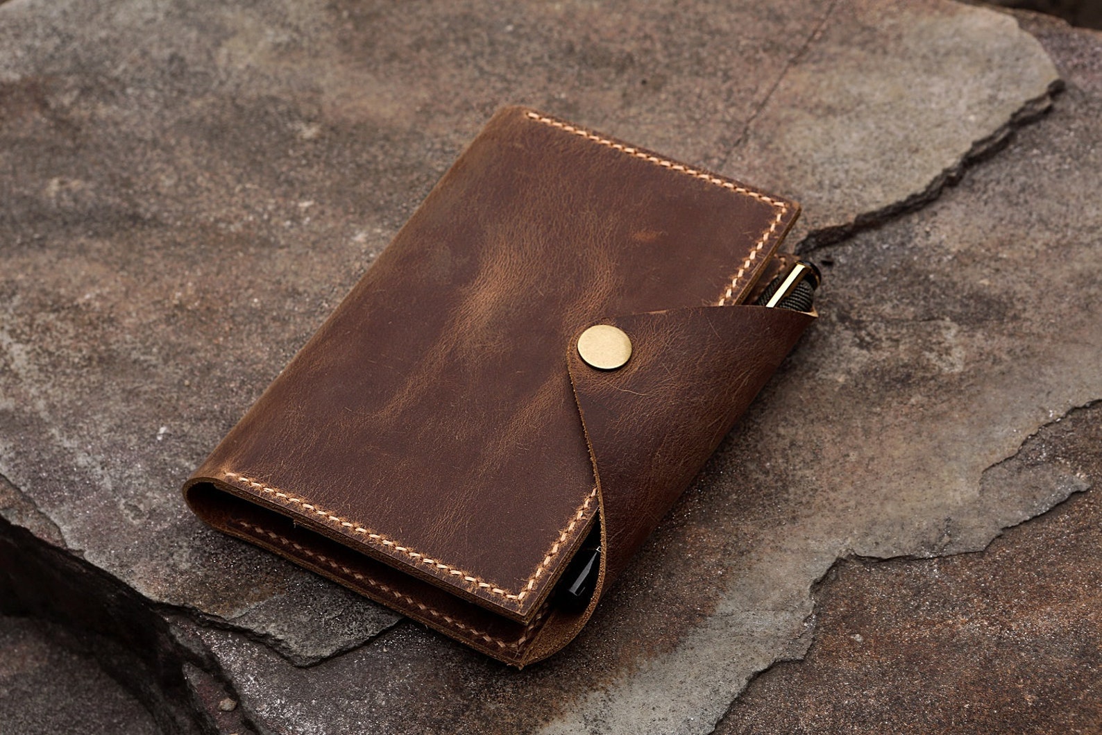 Leather Moleskine Wallet Leather Moleskine Pocket Cover for Etsy