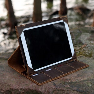 Rugged Leather iPad Portfolio Case With Stand for New iPad Air 