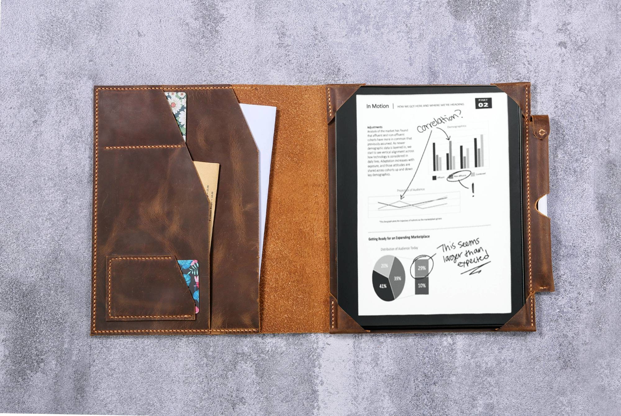 Handcrafted Distressed Leather Cover for Kindle Scribe 10.2 11