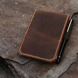 Personalized real genuine leather notepad cover for rite in the rain top-spiral notebook 3" x 5" 4" x 6" N05RNTS