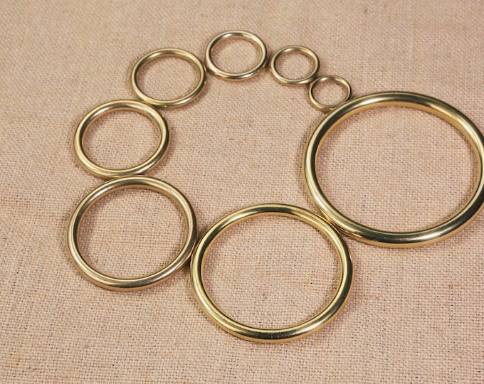 16MM OD / 11MM ID Small Metal Flat O Rings Gold Tone Round 5/8 Small