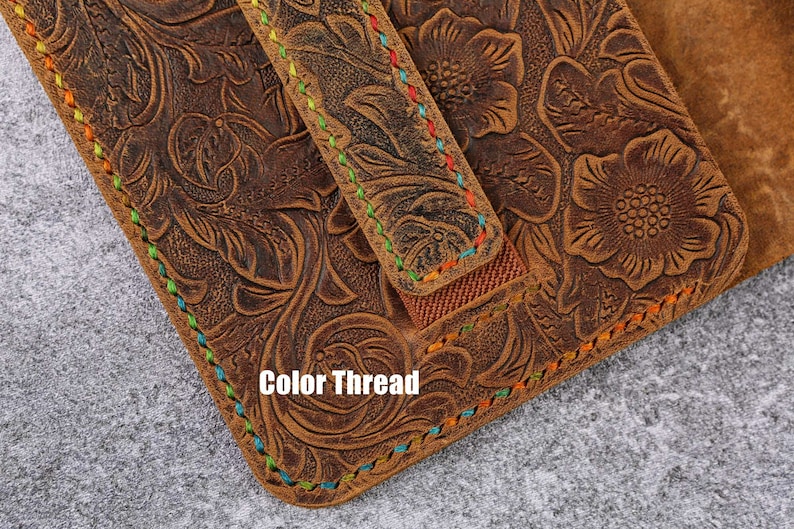 Women embossing leather kindle paperwhite 12th 11th case , Tooled leather 2024 Kindle 11th gen case cover, Kindle Oasis case W11-KD05CWP image 8