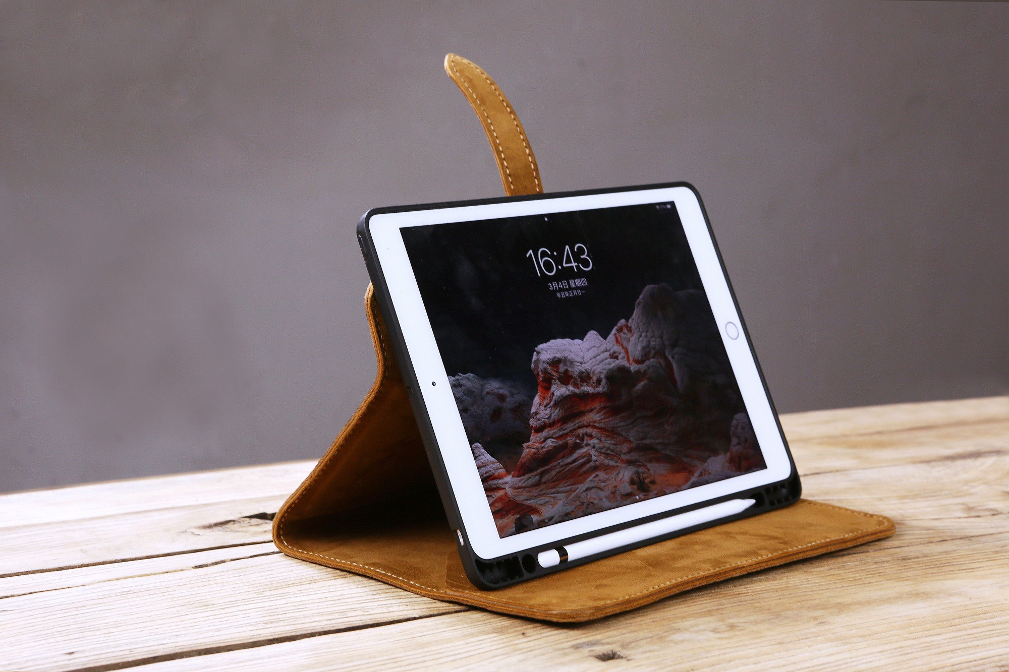 Hand Stitched Leather Cover Portfolio for iPad Mini 7 6 5