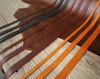 Black Brown vegetable tanned leather strap , veg tan full grain leather strip , 9 / 10 Oz (3.5 / 4mm) thickness ,39 inch (1m) long LSX135V