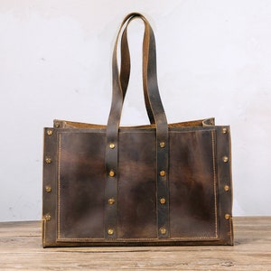 Boîte à outils en cuir personnalisée, sac fourre-tout à outils en cuir vintage pour homme, cadeau d'anniversaire en cuir pour mari LIVRAISON GRATUITE - TB05C