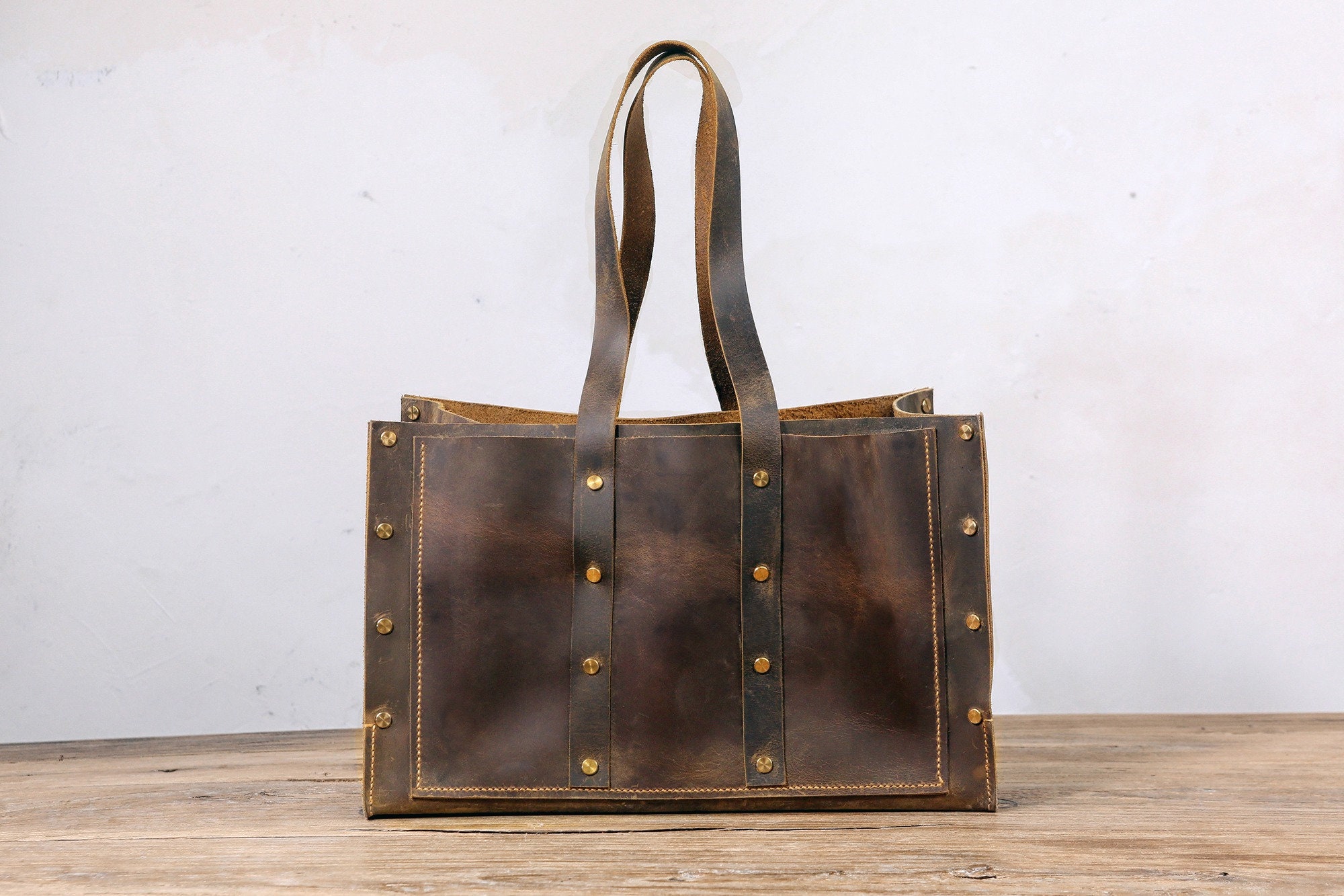 vintage leather tool tote bag for men – DMleather