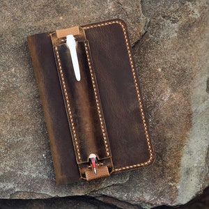 Personalisierte Distressed Leder Moleskine Hülle für Moleskine Cahier Volant Journal 3.5 x 5.5 inch MA605DIS