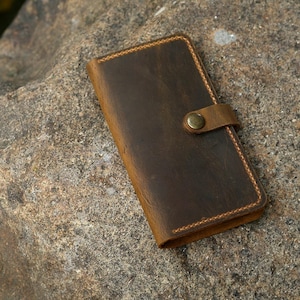 Cuero personalizado Galaxy S8 S8+ Plus billetera caja móvil / retro de cuero angustiado S8 S8 + Plus funda de cartera S8XMW-B