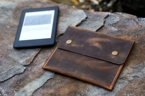 Personalized leather new kindle 11th case sleeve simple rustic real leather sleeve case for 2024 Kindle paperwhite 12th 11th 10th  KDO05S