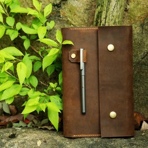 Cartera de cubierta de cuero retro afligido para MOLESKINE cuaderno clásico Tamaño grande / cuero MOLESKINE Cahier Volant Journal cover ML05SFP