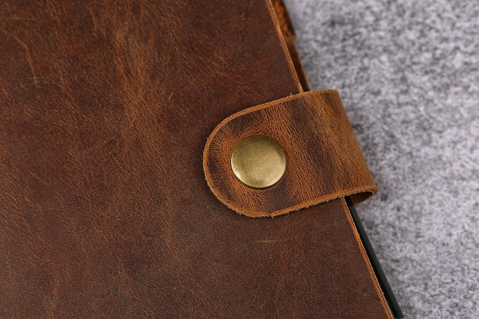 Faux Leather Cover Notebook A5 Ring Binder Magnetic Button Note