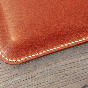 Brown Black Vegetable Tanned Leather Laptop Case Sleeve for Microsoft ...