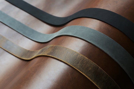Black Brown Gray distressed leather strap ,  full grain leather strip , 4 Oz (1.6mm) thickness ,39 inch ( 1m ) long LSX120O