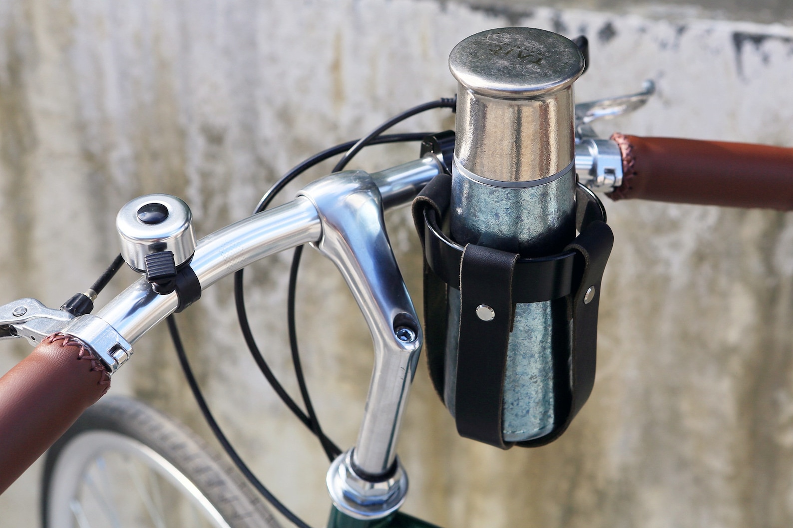 Black Brown Leather Bike Coffee Cup Holder Bicycle Bike Etsy