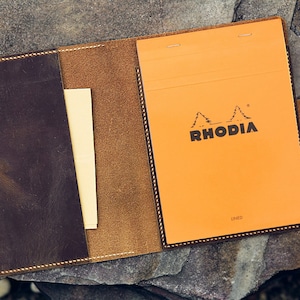 Personalized real genuine leather cover case for RHODIA pad notebook No 16 A5 size NA505RAS