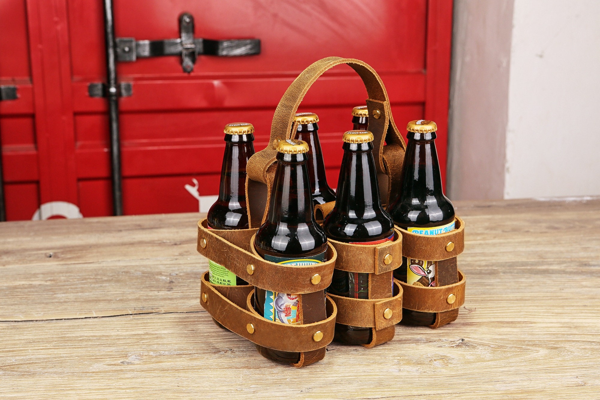 Porte-bière En Cuir - 2 étuis Pour Ceinture, Pratique Pour Barbecue, Camping, Festivals (Noir Et Marron)