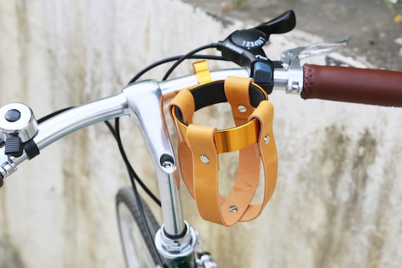 Porte-bouteille en cuir pour vélo