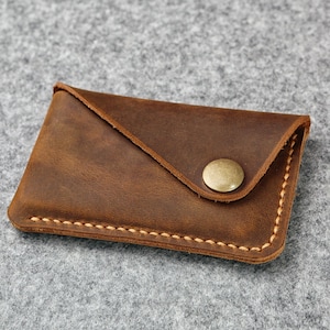 Portafoglio porta carte in pelle minimalista, portafoglio piccolo per carte in pelle Premium da uomo, portafoglio da uomo regalo per lui V07-LMXC