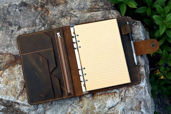 Afwezigheid Sinis renderen Vintage A5 Size Leather Organizer Agenda / Refillable Genuine - Etsy